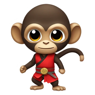 Ninja monkey with red costume sticker