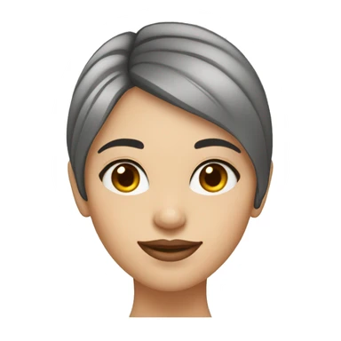 Beautiful girl with short straight darklight hair, thin lips, thin eyebrows, smiling. sticker