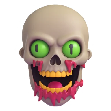 undead creature, 3d emoji style sticker
