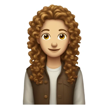 long brown haired curly headed white ma sticker