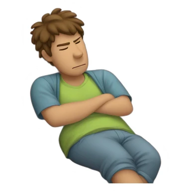 lazy tired boy on a couch wasting time sticker