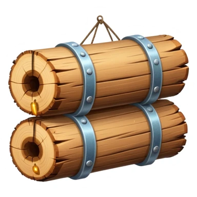 two log emojis, stacked on top of each other, one hanging over the side, with subtle sparkles in the background sticker