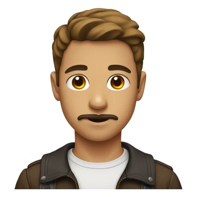teenage boy with brown moustache  sticker