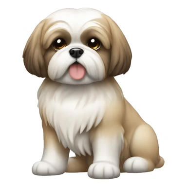 Shih tzy dog iphone emoji creme color  sticker
