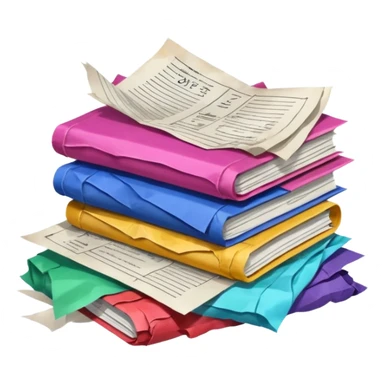 messy Pile of patent papers sticker