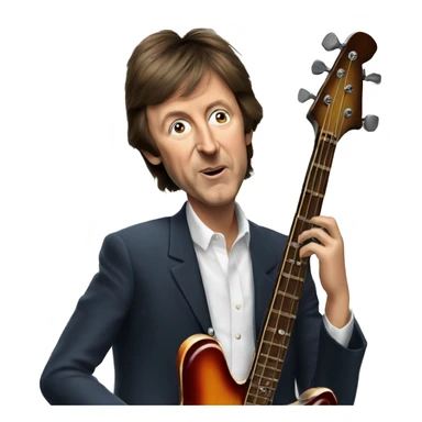 paul mccartney playing bass sticker