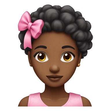 cute black girly wearing pink with a pink bow in her afro sticker