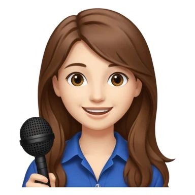 Singer Young woman – long hair, around 20s, holding microphone close sticker