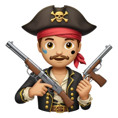 Pirates emoji holding gu sticker