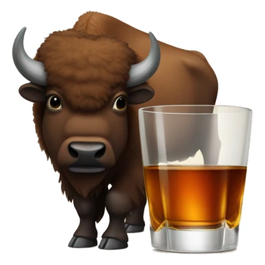 Bison and whiskey glass  sticker
