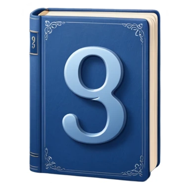 Dark blue book with a number "9" in the cover sticker