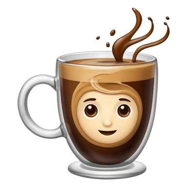 hyper realistic espresso in glass mug sticker