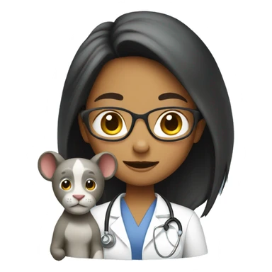 Girl veterinarian with jungle animals sticker