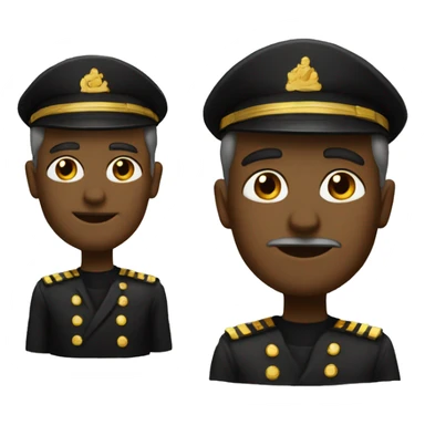 ship captain wearing black and gold sticker
