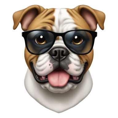 bulldog whit sunglasses sticker