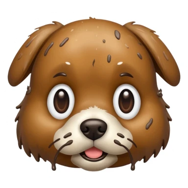 dog face after playing outside in the mud sticker