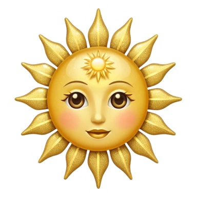 Glitter Vintage Sun sticker