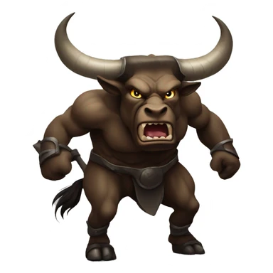 Minotaur angry, bull. Dark fantasy sticker