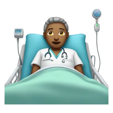 person in a hospital bed sticker