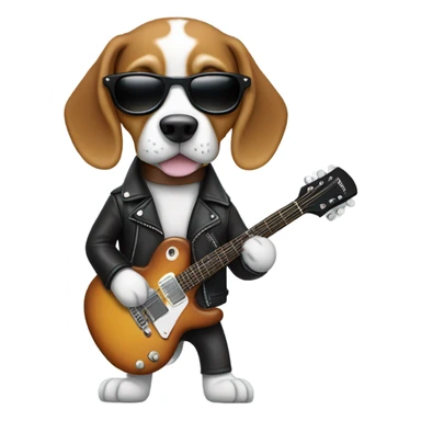 Rock and roll beagle sticker