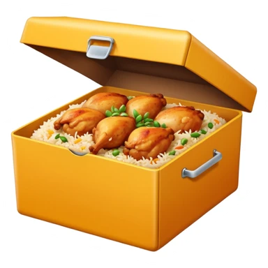 i want an emoji of biriyani in a delivery box sticker