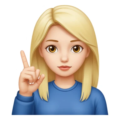 A girl holding the middle finger sticker