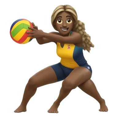 Beach volleyball player sticker