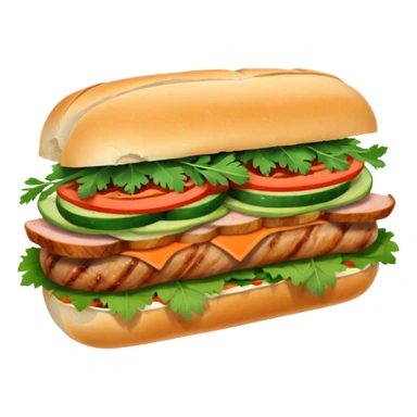 traditional banh mi with char grilled pork emoji sticker