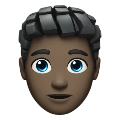 blue eyed black hair man cyborg sticker