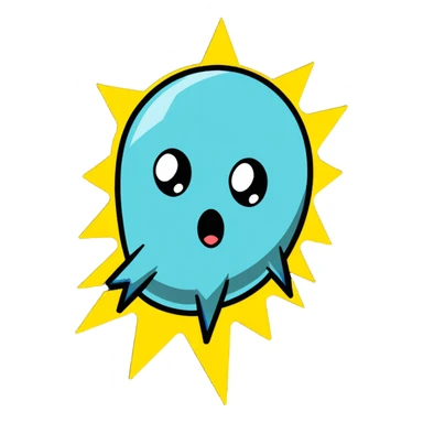 shocked expression with lightning bolts sticker