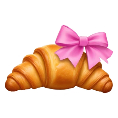 Croissant with a pink bow sticker