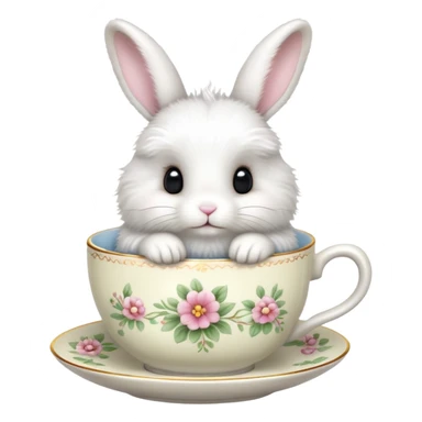 bunny in teacup sticker