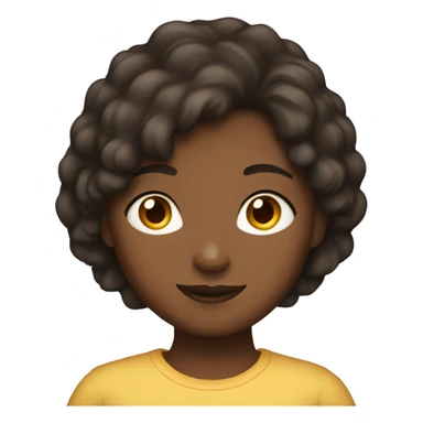 A girl with dark brownhair and brown skin with layers and ten years old sticker