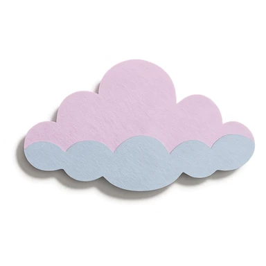 soft pastel fluffy cloud divider for journal pages, paper craft style sticker