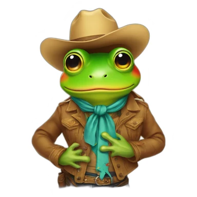 rainbow frog cowboy lgbt sticker