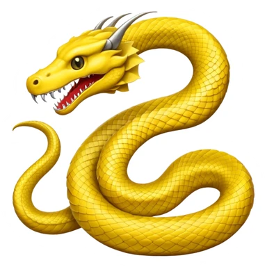 Huge yellow serpent with two wings sticker