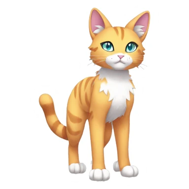 Colorful Anthro Anime Cat Fakemon Full Body sticker