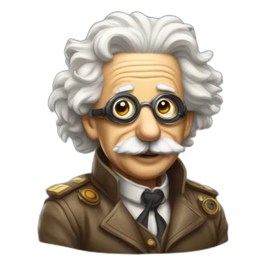Einstein as old timey pilot with billowing scarf and goggles sticker