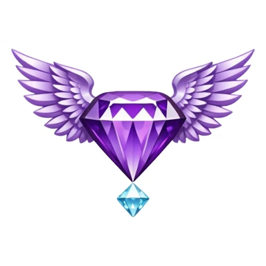 holy diamond emblem with white wings and purple diamond in the middle sticker