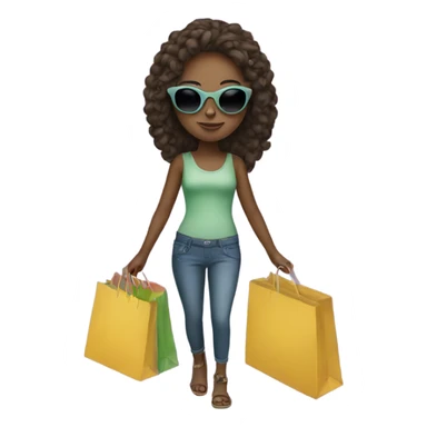 Girl with sunglasses and shopping bags sticker
