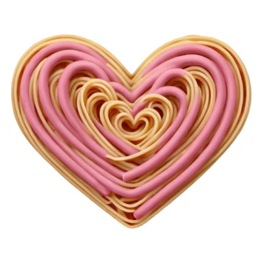 Spaghetti shaped like hearts with no plate, make the spaghetti pink sticker