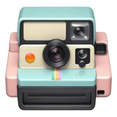 The Polaroid has a soft pastel tint on its captured image sticker