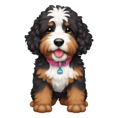 Bernedoodle in swimming suit sticker