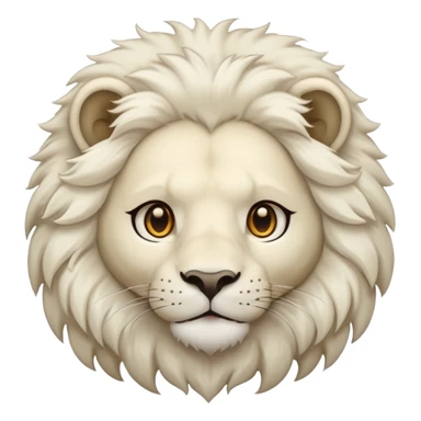 clear white lion with light brown eyes sticker