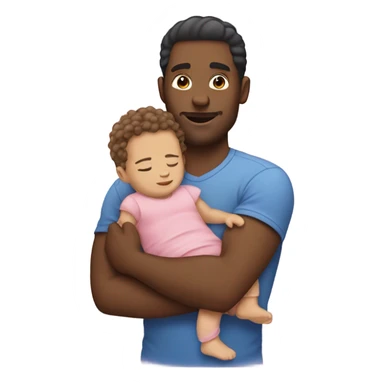 Man holding small baby girl sticker