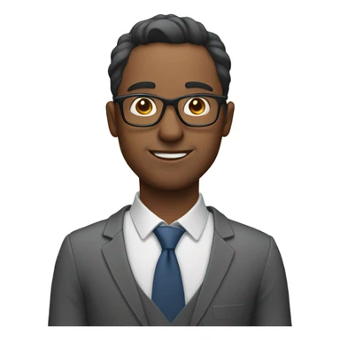 Man wearing glasses doing office work sticker