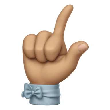 Index finger with bow sticker