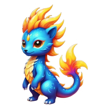 Elemental Exotic Tropical Celestial Fiery Sparky Fierce Colorful Gradient Sparkly Flaming Viney Vinal Dusky Aurorus-Amaura-Auroras-Pokémon-Fakémon-creature sticker