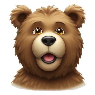 Furry brown bear sunny beach sticker