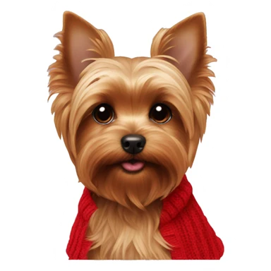 Yorkie puppy in a red sweater sticker